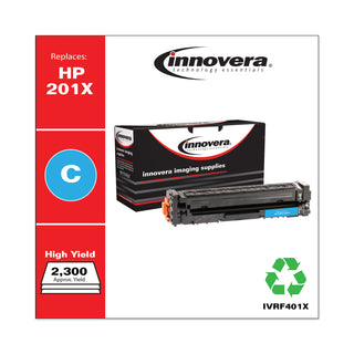 Innovera® Remanufactured Cyan High-Yield Toner Cartridge, Replacement for HP 201X (CF401X), 2,300 Page-Yield (IVRF401X)