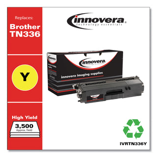 Innovera® Remanufactured Yellow High-Yield Toner Cartridge, Replacement for Brother TN336Y, 3,500 Page-Yield (IVRTN336Y)