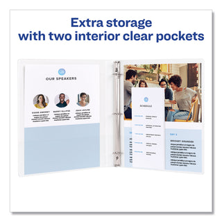 Avery® Framed View Heavy-Duty Binders, 3 Rings, 0.5" Capacity, 11 x 8.5, White (AVE68052)