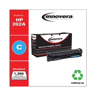 Innovera® Remanufactured Cyan Toner Cartridge, Replacement for HP 202A (CF501A), 1,300 Page-Yield (IVRF501A)