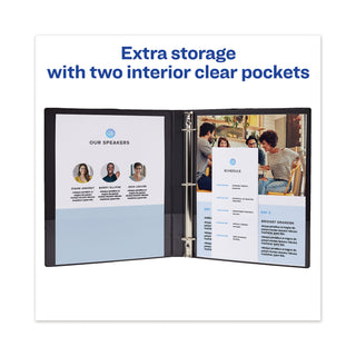 Avery® Framed View Heavy-Duty Binders, 3 Rings, 1" Capacity, 11 x 8.5, Navy Blue (AVE68055)