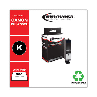 Innovera® Remanufactured Black High-Yield Ink, Replacement For Canon PGI-250XL (6432B001), 500 Page Yield (IVRPGI250XLB)