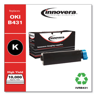 Innovera® Remanufactured Black Toner Cartridge, Replacement for Oki B431 (44574901), 10,000 Page-Yield (IVRB431)