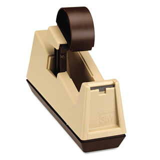 Scotch® Heavy-Duty Weighted Desktop Tape Dispenser, 3" Core, Plastic, Putty/Brown (MMMC25)