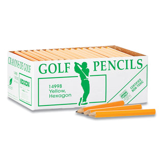 Dixon® Golf Pencil, 3-1/2" L,No. 2 Core,Pre-sharpened,144/BX,Yellow (DIX14998)