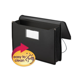 Smead™ Poly Premium Wallets, 5.25" Expansion, 1 Section, Legal Size, Black (SMD71510)