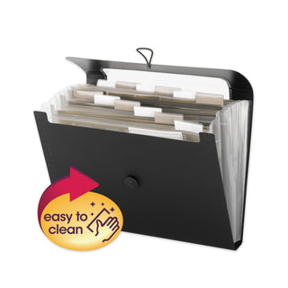 Smead™ Step Index Organizer, 12 Sections, 1/6-Cut Tab, Letter Size, Black (SMD70901)