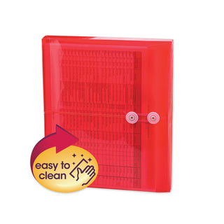 Smead™ Poly String & Button Interoffice Envelopes, String & Button Closure, 9.75 x 11.63, Transparent Red, 5/Pack (SMD89527)