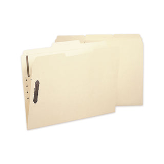 Smead™ Poly Top Tab Folder with Two Fasteners, 1/3-Cut Tabs, Letter Size, Manila, 24/Box (SMD10545)