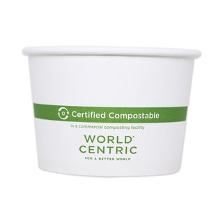 World Centric® Paper Bowls, 4.4" dia x 5.8", 32 oz, White, 500/Carton (WORBOPA32)