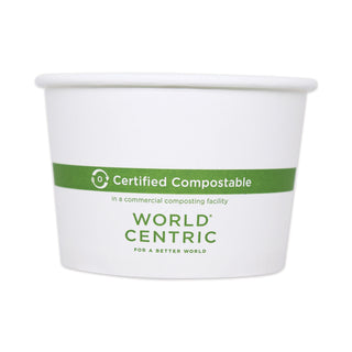 World Centric® Paper Bowls, 3.5" dia x 2.3", 8 oz, White, 1,000/Carton (WORBOPA8)