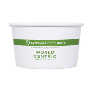 World Centric® Paper Bowls, 4.5" dia x 2.5", 12 oz, White, 500/Carton (WORBOPA12)