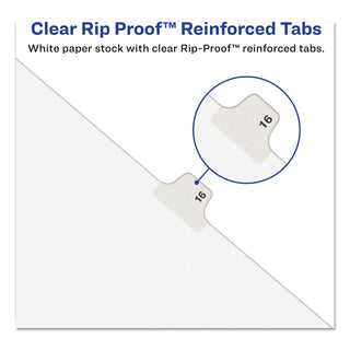 Avery® Avery-Style Preprinted Legal Bottom Tab Divider, Exhibit E, Letter, White, 25/PK (AVE11944)