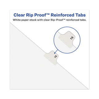 Avery® Avery-Style Preprinted Legal Bottom Tab Divider, Exhibit A, Letter, White, 25/PK (AVE11940)