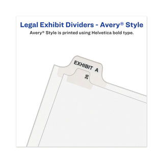 Avery® Avery-Style Preprinted Legal Bottom Tab Divider, Exhibit A, Letter, White, 25/PK (AVE11940)