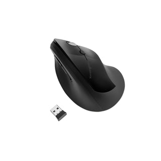 Kensington® Pro Fit Ergo Vertical Wireless Mouse, 2.4 GHz Frequency/65.62 ft Wireless Range, Right Hand Use, Black (KMW75501) (KMW75501)