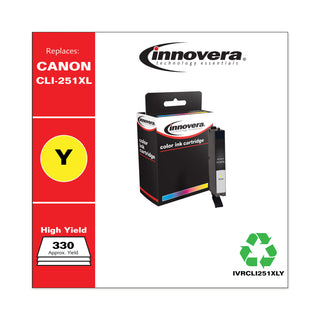 Innovera® Remanufactured Yellow High-Yield Ink, Replacement For Canon CLI-251XL (6451B001), 685 Page Yield (IVRCLI251XLY)