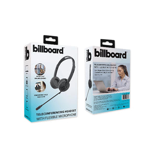 billboard® Telecom Headset, Binaural, Over the Head/Behind the Head, Black (ECABB2948)