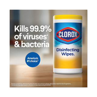 Clorox® Disinfecting Wipes, 7x8, Fresh Scent/Citrus Blend, 35/Canister, 3/PK, 5 Packs/CT (CLO30112)