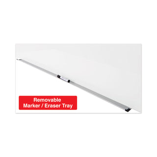 Universal® Frameless Magnetic Glass Marker Board, 48 x 36, White Surface (UNV43203)