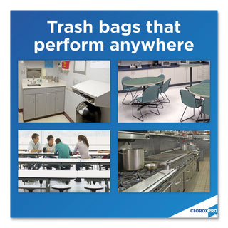 Glad® ForceFlex Tall Kitchen Drawstring Trash Bags - 13 gal - 24" x 27 3/8" - .95 mil - 100/Box - White (CLO78526BX)