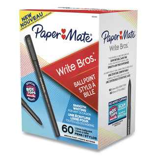 Papermate® Write Bros. Stick Ballpoint Pen Value Pack, 1mm, Black Ink/Barrel, 60/Pack (PAP4621401C)