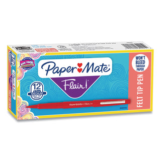 Papermate® Point Guard Flair Pen, Red Barrel, 1.0 Mm, Red Ink (PAP8420152)