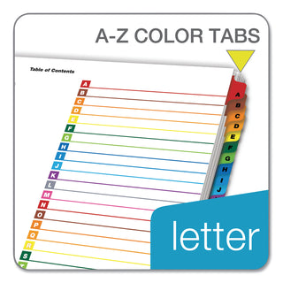 Cardinal® OneStep Printable Table of Contents and Dividers, 26-Tab, A to Z, 11 x 8.5, White, 1 Set (CRD60218)