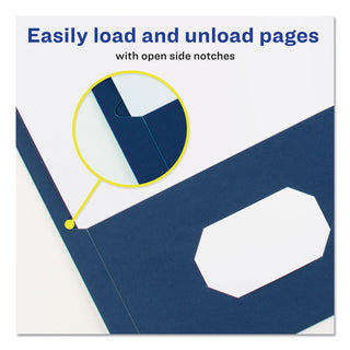 Avery® Two-Pocket Folder, 40-Sheet Capacity, Dark Blue, 25/Box (AVE47985)