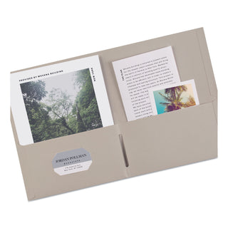 Avery® Two-Pocket Folder, 40-Sheet Capacity, Gray, 25/Box (AVE47990)