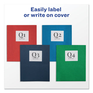 Avery® Two-Pocket Folder, 40-Sheet Capacity, Dark Blue, 25/Box (AVE47985)