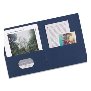 Avery® Two-Pocket Folder, 40-Sheet Capacity, Dark Blue, 25/Box (AVE47985)