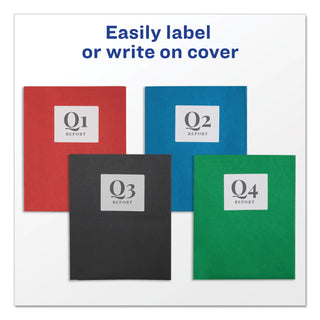 Avery® Two-Pocket Folder, 40-Sheet Capacity, Assorted Colors, 25/Box (AVE47993)