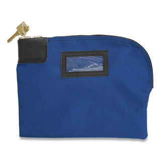 CONTROLTEK® Fabric Deposit Bag, Locking, 8.5 x 11 x 1, Canvas, Blue (CNK530312)