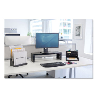 Fellowes® Designer Suites Desktop Organizer, 7 Compartments, Plastic, 11.13 x 5 x 3.78, Black Pearl (FEL8038901)