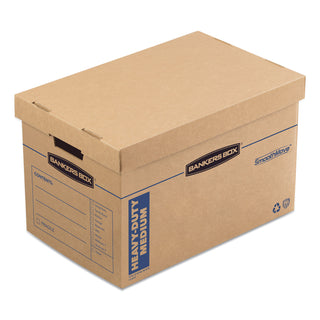 Bankers Box® SmoothMove Kitchen Moving Kit with Dividers + Foam, Half Slotted Container (HSC), Medium, 12.25" x 18.5" x 12", Brown/Blue (FEL7710302)