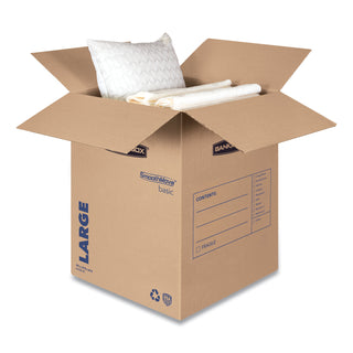 Bankers Box® SmoothMove Basic Moving Boxes, Regular Slotted Container (RSC), Large, 18" x 18" x 24", Brown/Blue, 15/Carton (FEL7714001)