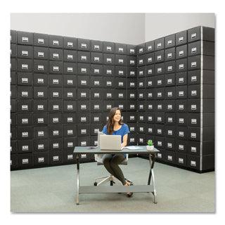 Bankers Box® STAXONSTEEL Maximum Space-Saving Storage Drawers, Letter Files, 14" x 25.5" x 11.13", Black, 6/Carton (FEL00511)