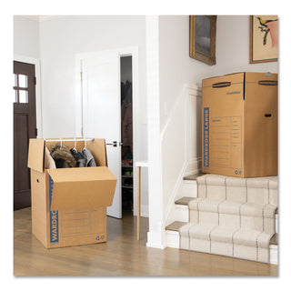 Bankers Box® SmoothMove Wardrobe Box, Regular Slotted Container (RSC), 24" x 24" x 40", Brown/Blue, 3/Carton (FEL7711001)