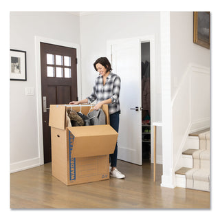 Bankers Box® SmoothMove Wardrobe Box, Regular Slotted Container (RSC), 24" x 24" x 40", Brown/Blue, 3/Carton (FEL7711001)