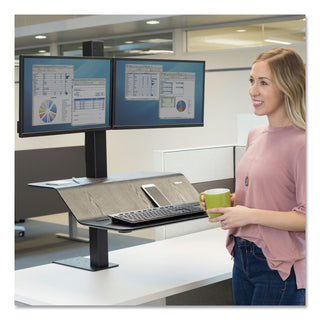 Fellowes® Lotus VE Sit-Stand Workstation - Dual, 29" x 28.5" x 42.5", Black (FEL8082001)