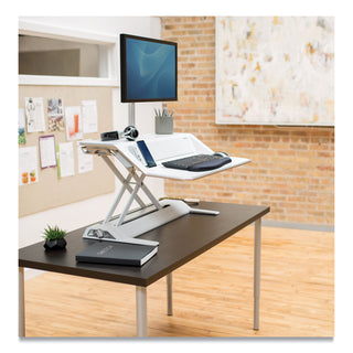 Fellowes® Lotus DX Sit-Stand Workstation, 32.75" x 24.25" x 5.5" to 22.5", White (FEL8080201)