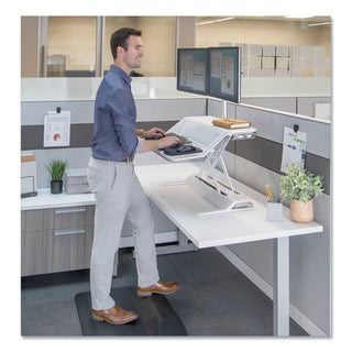 Fellowes® Lotus DX Sit-Stand Workstation, 32.75" x 24.25" x 5.5" to 22.5", White (FEL8080201)