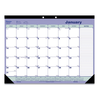 Blueline® Monthly Desk Pad Calendar, 21.25 x 16, White/Blue/Green Sheets, Black Binding, Black Corners, 12-Month (Jan to Dec): 2026 (REDC181731)