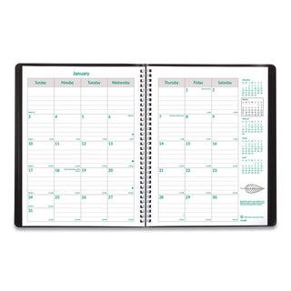 Brownline® EcoLogix Recycled Monthly Planner, EcoLogix Artwork, 11 x 8.5, Black Cover, 14-Month: Dec 2025 to Jan 2027 (REDCB435WBLK)
