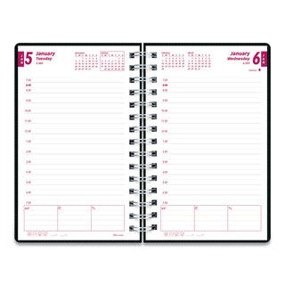 Brownline® DuraFlex Daily Planner, 8 x 5, Black Cover, 12-Month (Jan to Dec): 2026 (REDCB634VBLK)