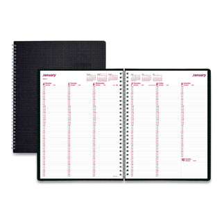 Brownline® DuraFlex Weekly Planner, 11 x 8.5, Black Cover, 12-Month (Jan to Dec): 2025 (REDCB950VBLK)