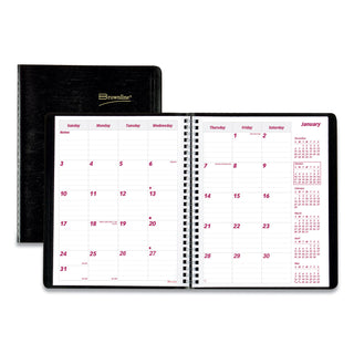 Brownline® Essential Collection 14-Month Ruled Monthly Planner, 8.88 x 7.13, Black Cover, 14-Month: Dec 2025 to Jan 2027 (REDCB1200BLK)