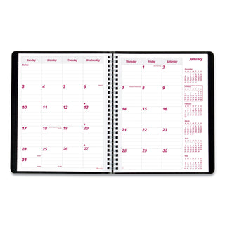 Brownline® Essential Collection 14-Month Ruled Monthly Planner, 8.88 x 7.13, Black Cover, 14-Month: Dec 2025 to Jan 2027 (REDCB1200BLK)