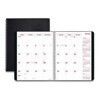 Brownline® DuraFlex 14-Month Planner, 8.88 x 7.13, Black Cover, 14-Month: Dec 2025 to Jan 2027 (REDCB1200VBLK)